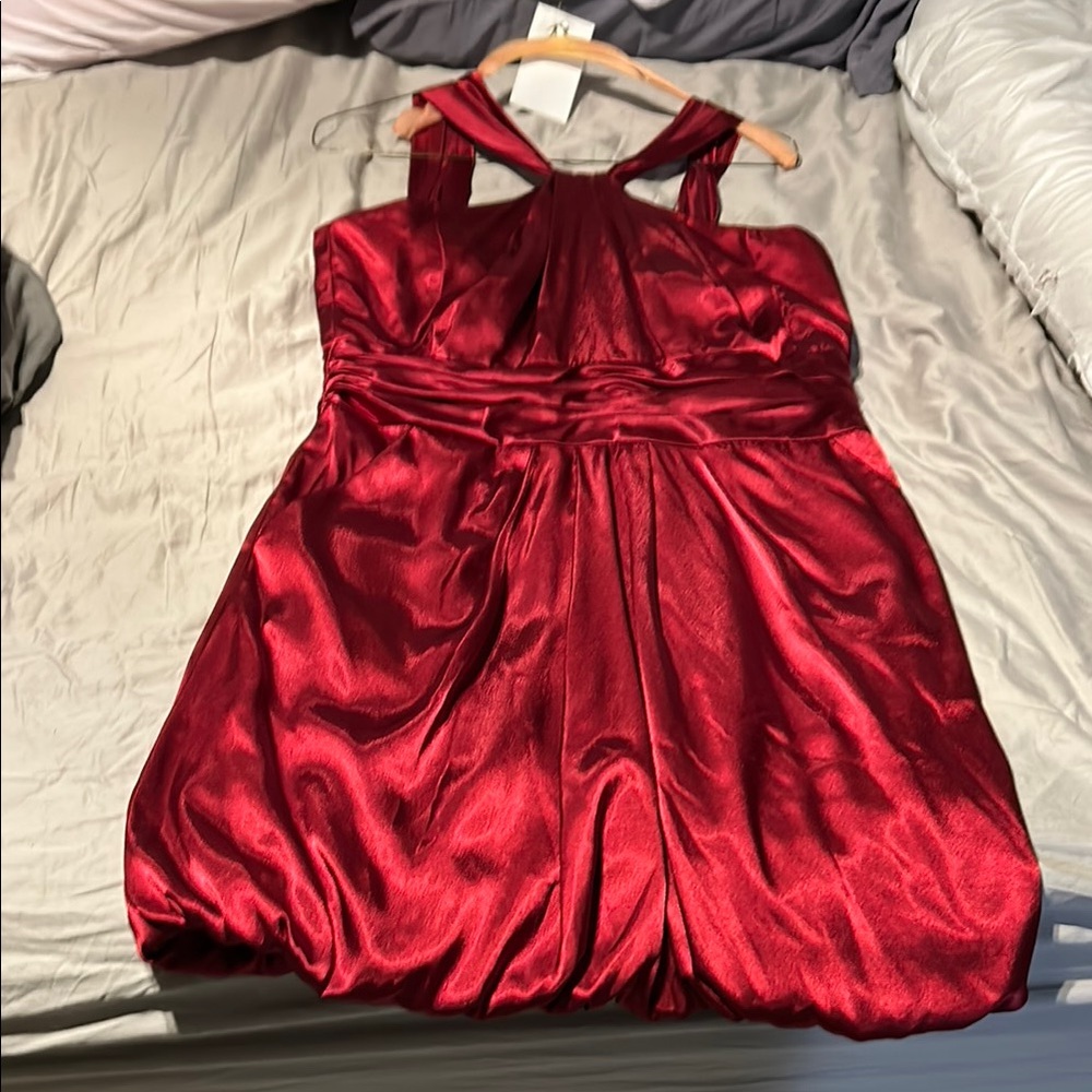 David's Bridal Red Prom Dress